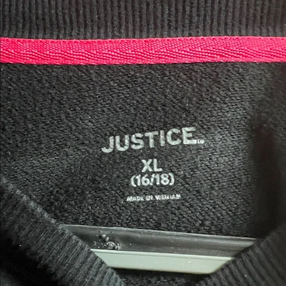 BOGO FREE - Justice Black Sweatshirt - XL - Picture 3 of 4